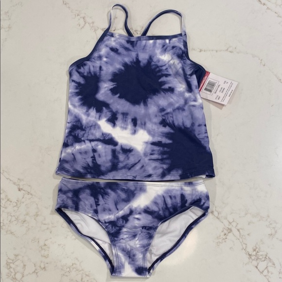 Kanu Surf Blue White Melanie Beach Sport 2 Piece UPF 50+ Banded Tankini - Picture 1 of 8